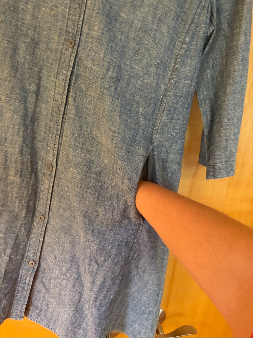 Eileen Fisher Denim Colored Tunic Dress - Picture 3 of 5